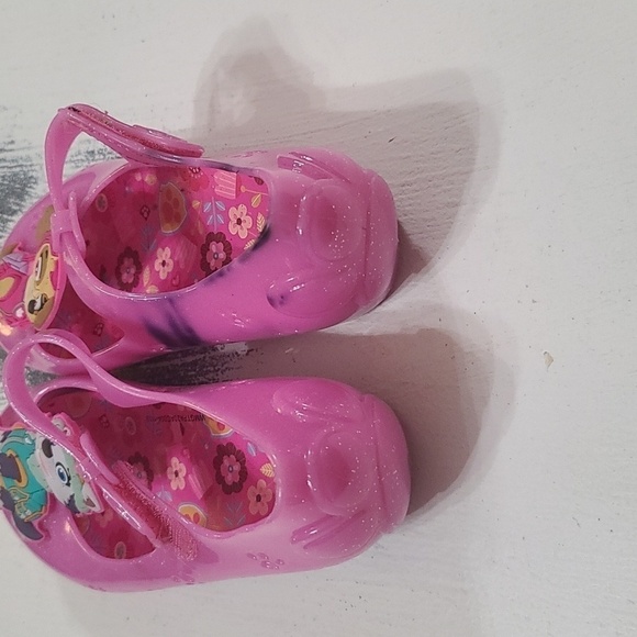 Paw Patrol Girls Shoes Pink Sparkly Silicone Jelly Shoes Size 11 GUC READ - Picture 4 of 10